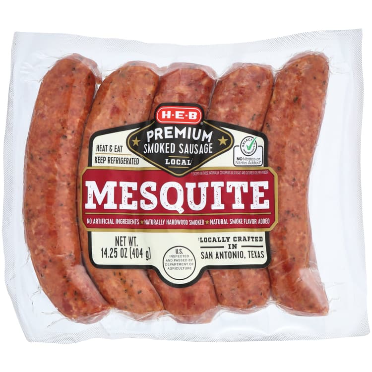 H-E-B Mesquite Local Premium Smoked Sausage