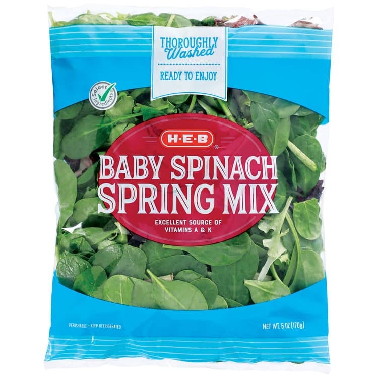 H-E-B Fresh Baby Spinach & Spring Mix