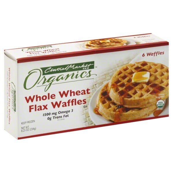 Central Market Organics  Whole Wheat Flax Waffles
