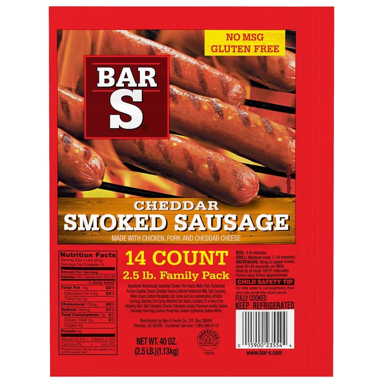 Bar-S Sausage Smoked With Cheese Skinless