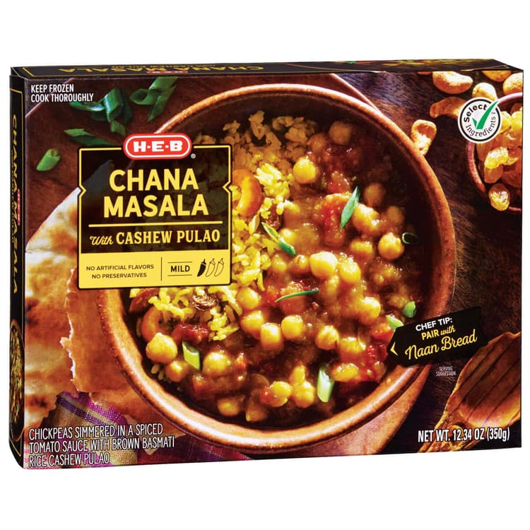 H-E-B Chana Masala With Cashew Pulao