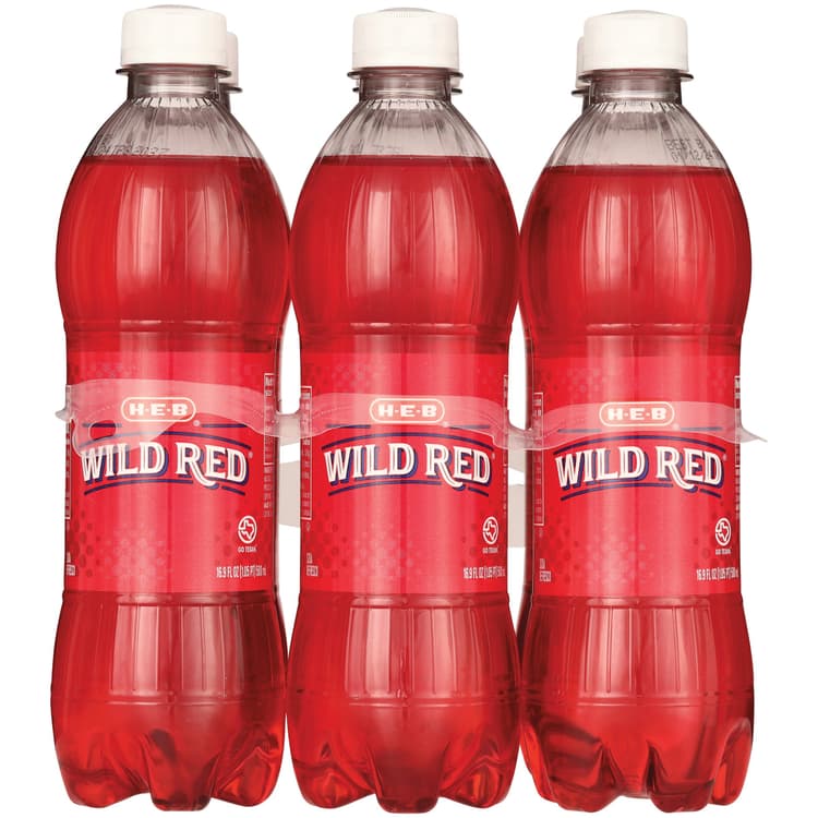 H-E-B Wild Red Soda Bottles