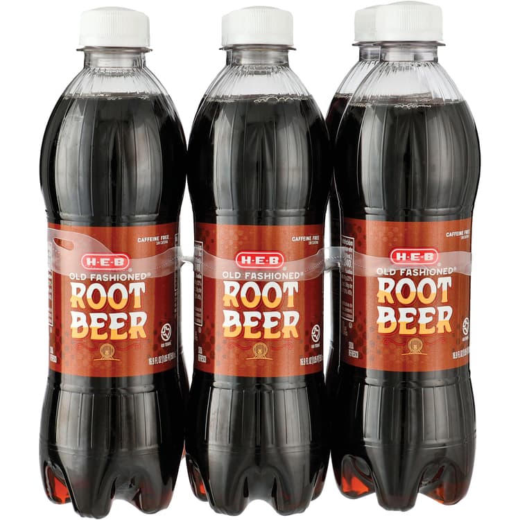 H-E-B Old Fashioned Root Beer Soda Bottles