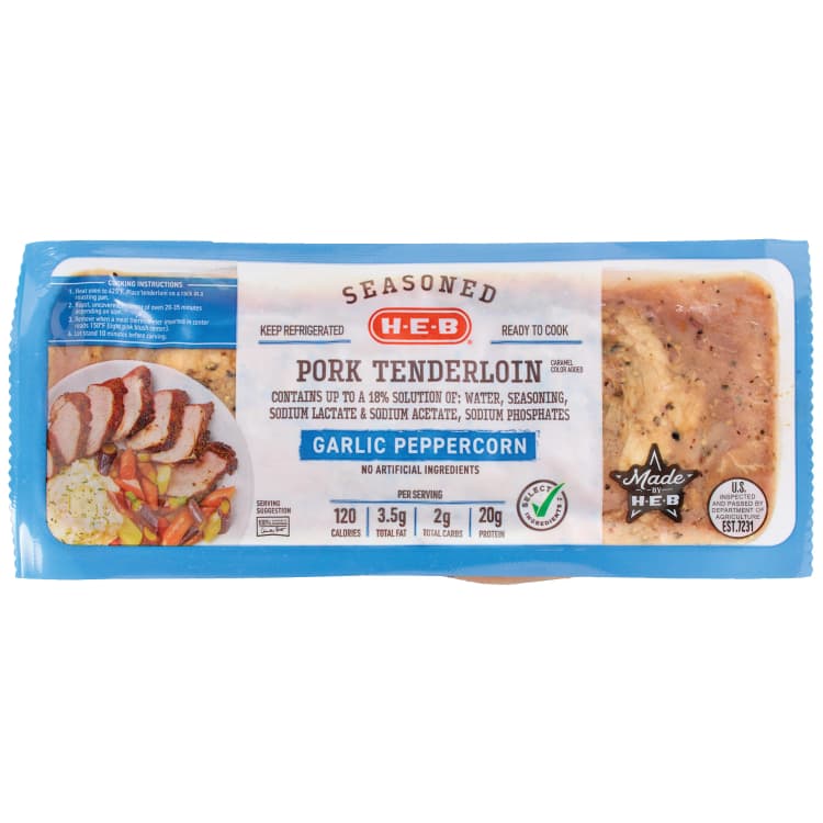 H-E-B Seasoned Garlic Peppercorn Pork Tenderloin