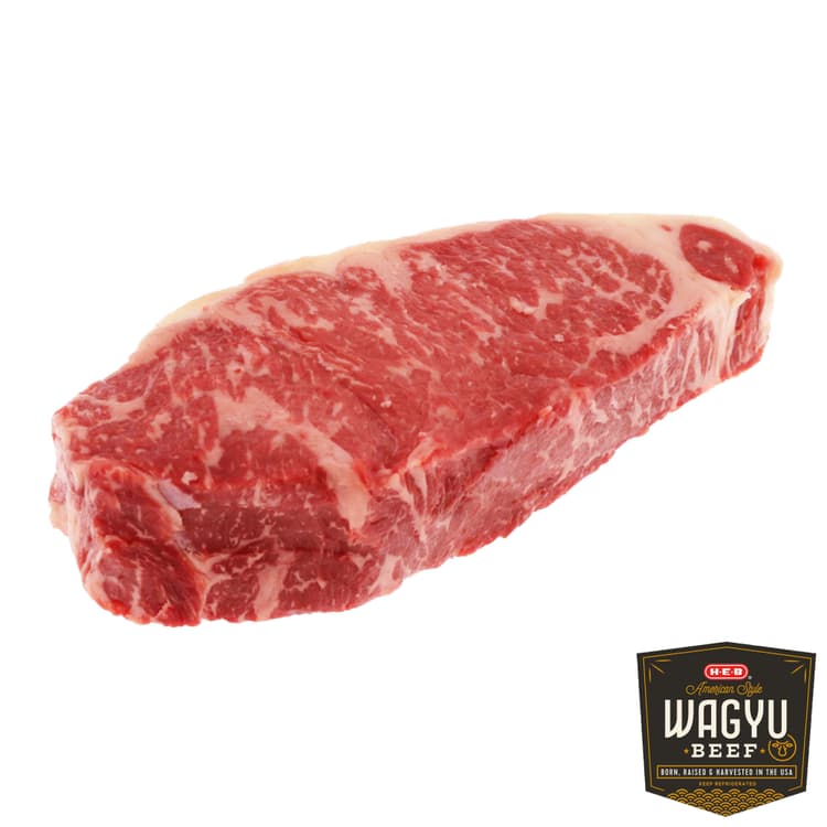 H-E-B American Style Wagyu Beef Ny Strip Steak, Boneless