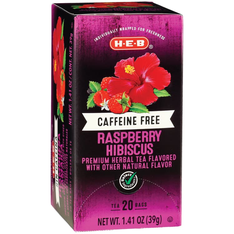 H-E-B Caffeine-Free Raspberry Hibiscus Herbal