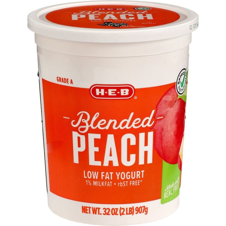 H-E-B Blended Low-Fat Peach Yogurt