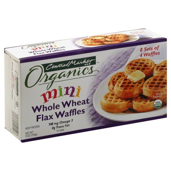 Central Market Organics  Whole Wheat Flax Mini Waffles