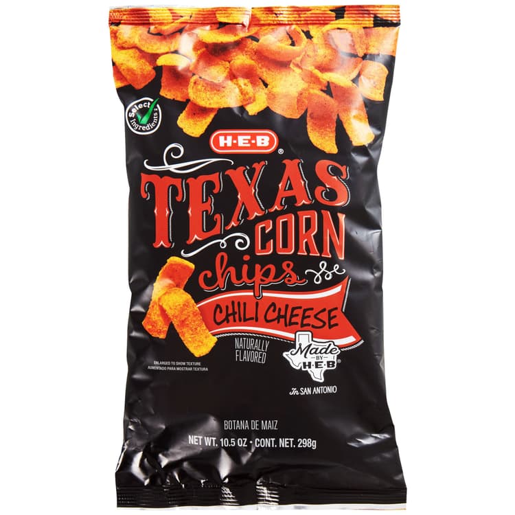 H-E-B Texas Corn Chips - Chili Cheese