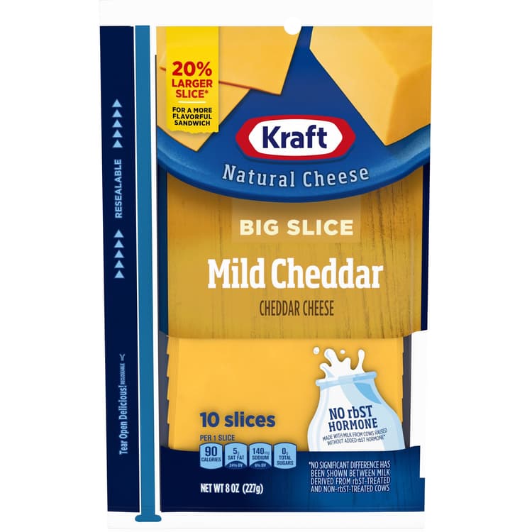 Kraft Big Slice Mild Cheddar Sliced Cheese