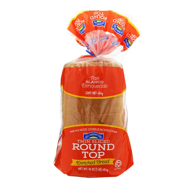 Hill Country Fare Thin Sliced Round Top Enriched White Bread