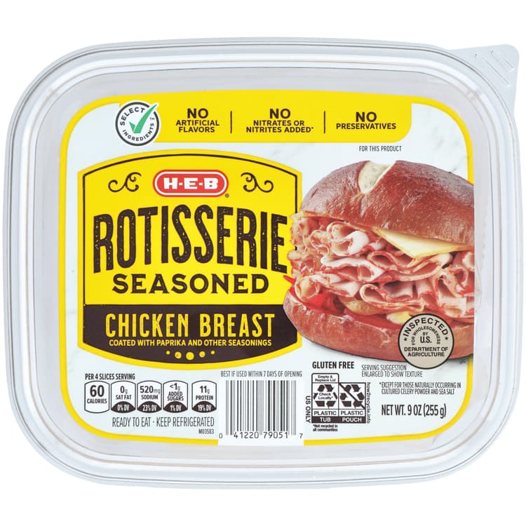 H-E-B Rotisserie Seasoned Shaved Chicken Breast