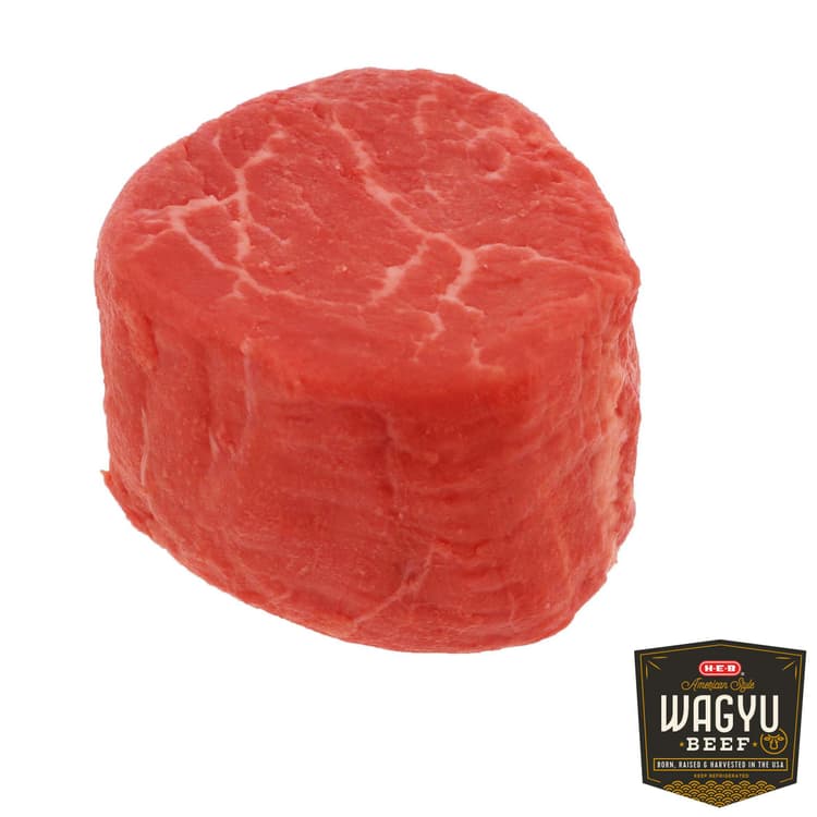 H-E-B American Style Wagyu Beef Tenderloin Steak, Thick Cut