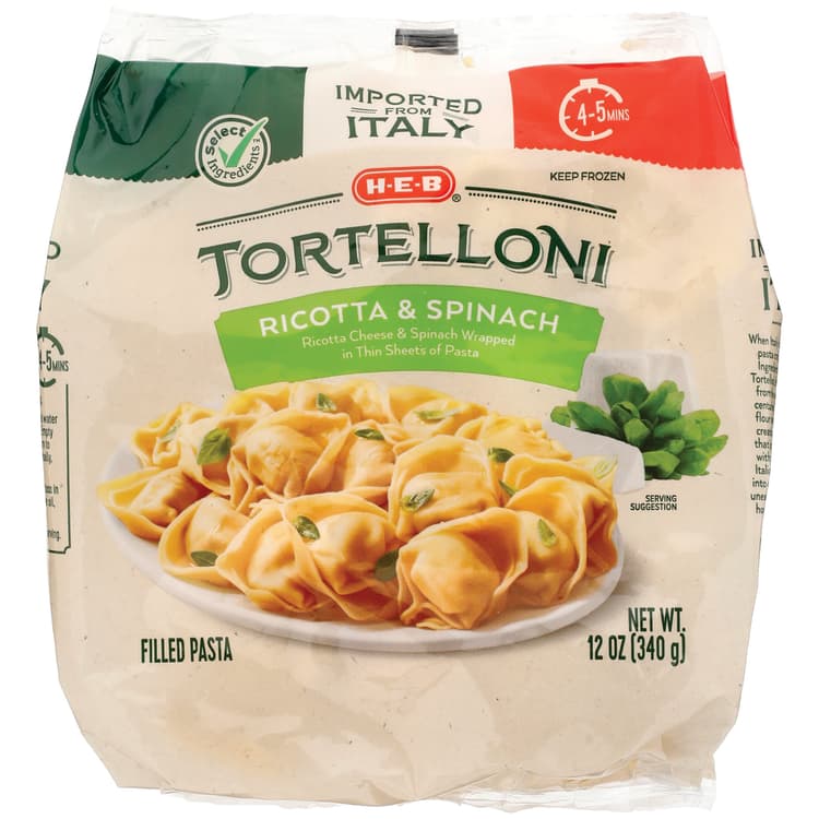 H-E-B  Tortelloni Filled Pasta - Ricotta & Spinach