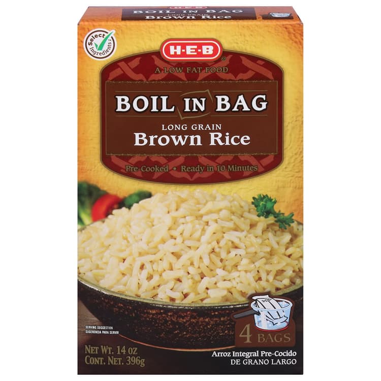 H-E-B Boil In Bag Long Grain Brown Rice