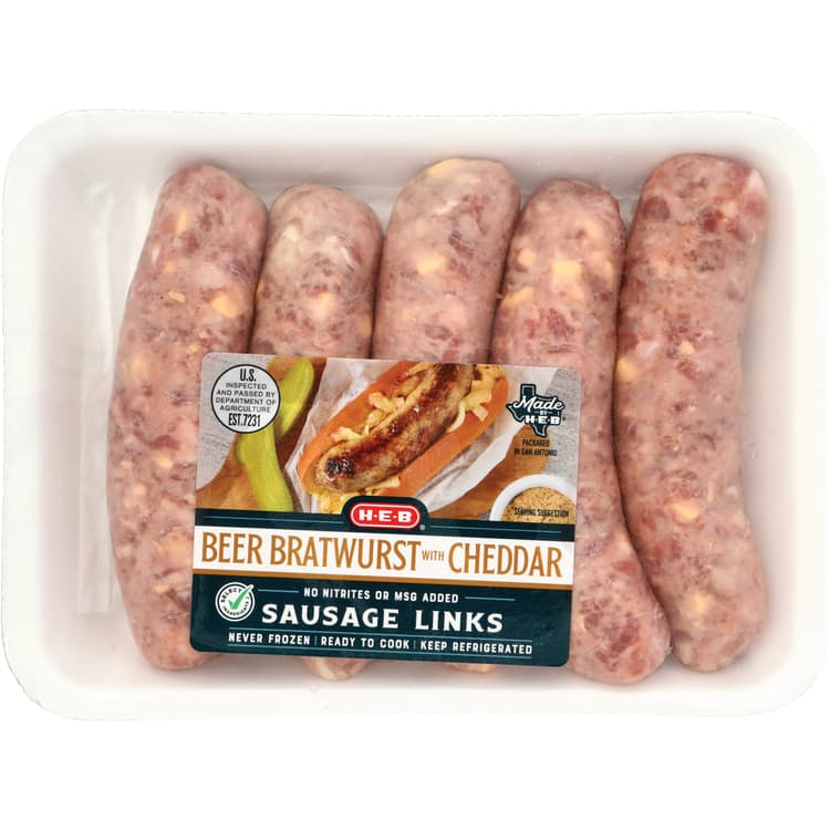 H-E-B Beer Bratwurst Pork Sausage Links
