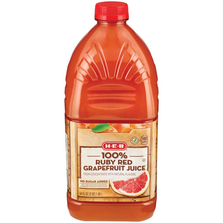 H-E-B 100% Ruby Red Grapefruit Juice