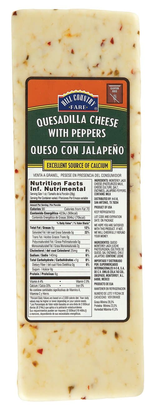 Hill Country Fare Deli-Sliced Quesadilla Cheese With Peppers