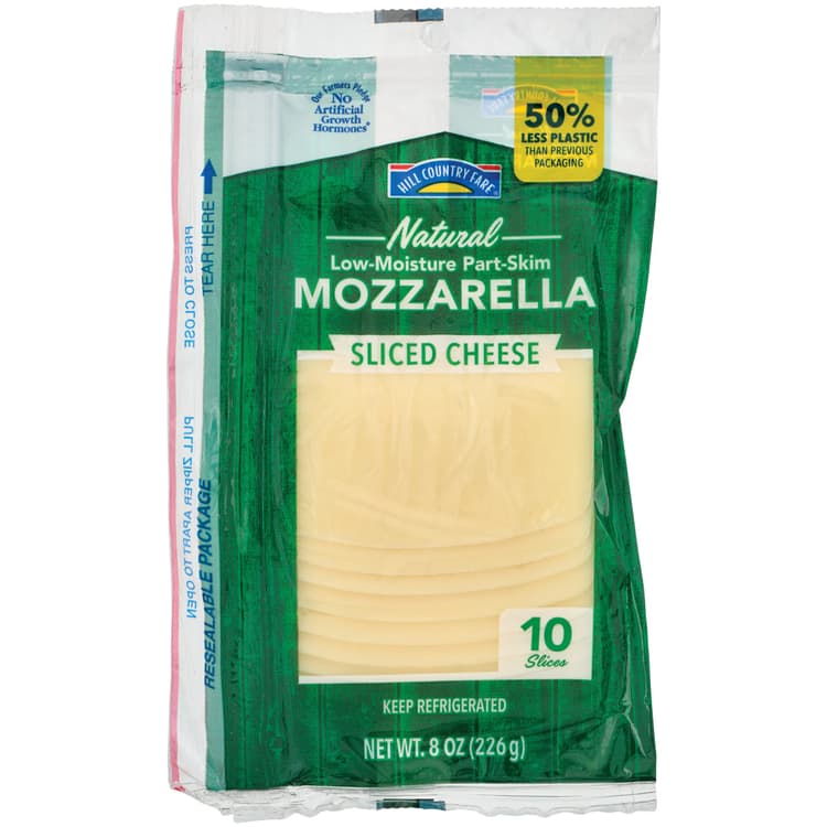 Hill Country Fare Low Moisture Part-Skim Mozzarella Sliced Cheese