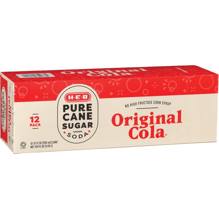 H-E-B Original Cola Cans - Pure Cane Sugar