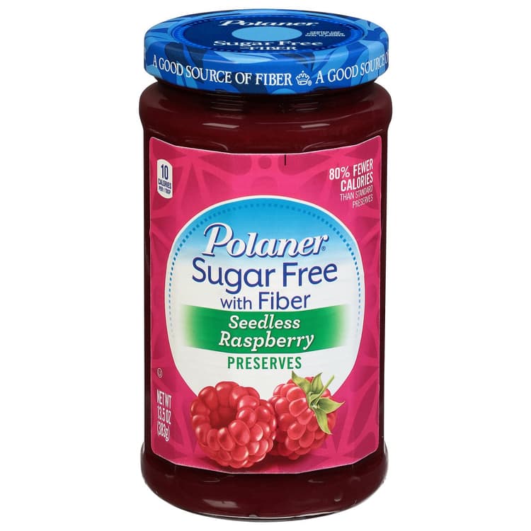 Polaner Sugar Free With Fiber Seedless Raspberry Preserves