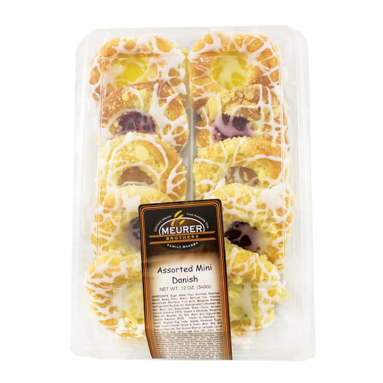 Meurer Brothers Bakery Cheese, Apple, Lemon, Cherry, Strawberry Mini Danish