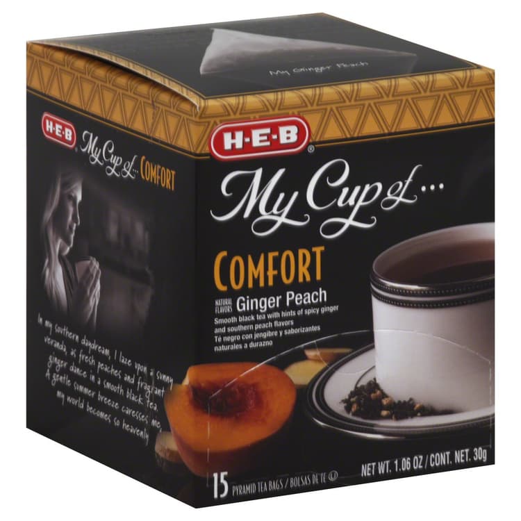 H-E-B My Cup Of Comfort Ginger Peach Black Tea, Pyramid