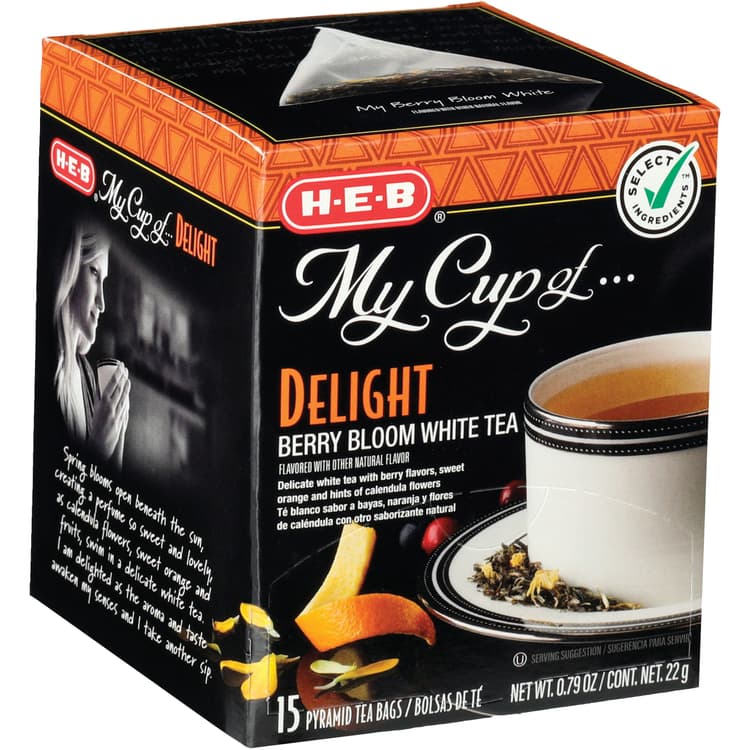 H-E-B My Cup Of Delight Berry Bloom White Tea Pyramid