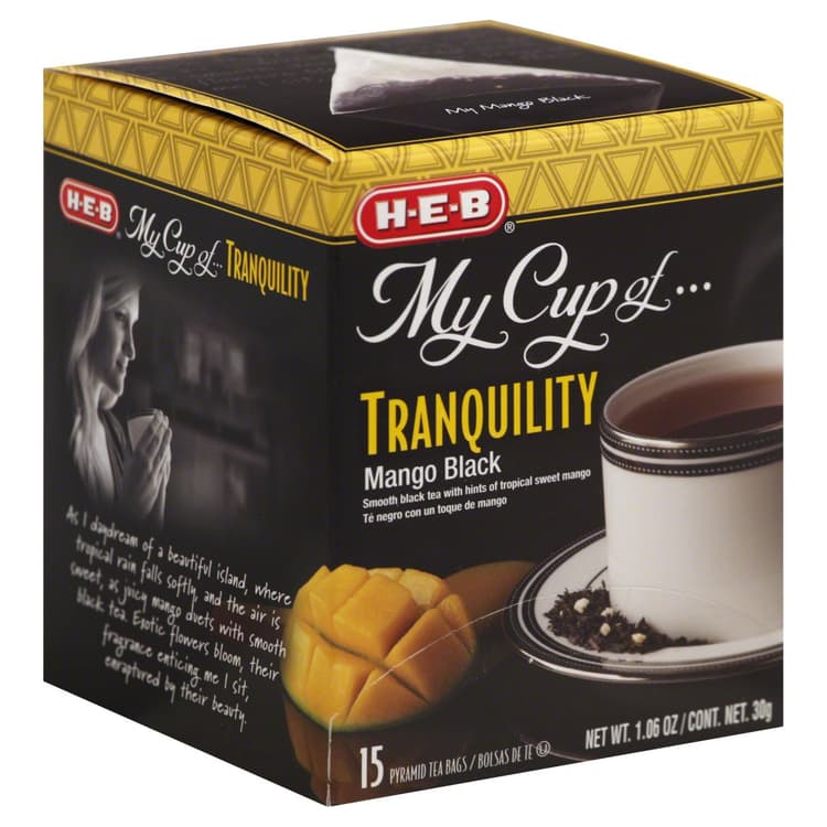 H-E-B My Cup Of Tranquility Mango Black Tea, Pyramid