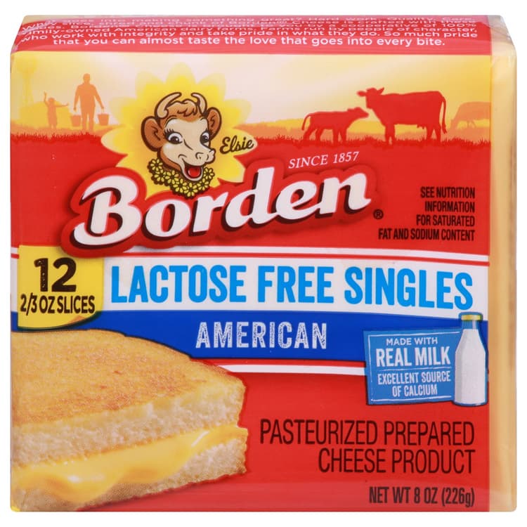 Borden American Cheese Singles, Lactose Free