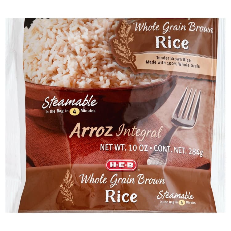 H-E-B  Steamable Whole Grain Brown Rice