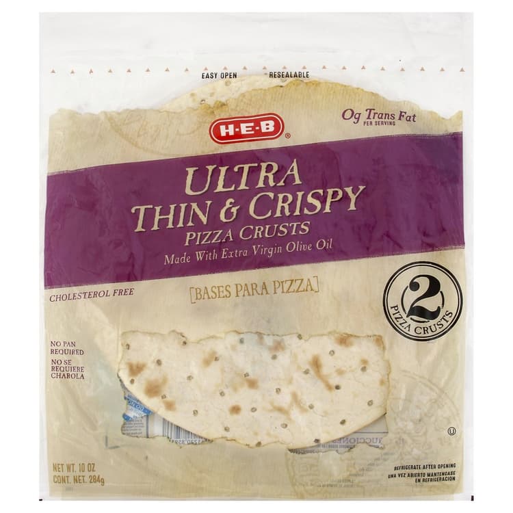 H-E-B Ultra Thin And Crispy Pizza Crusts