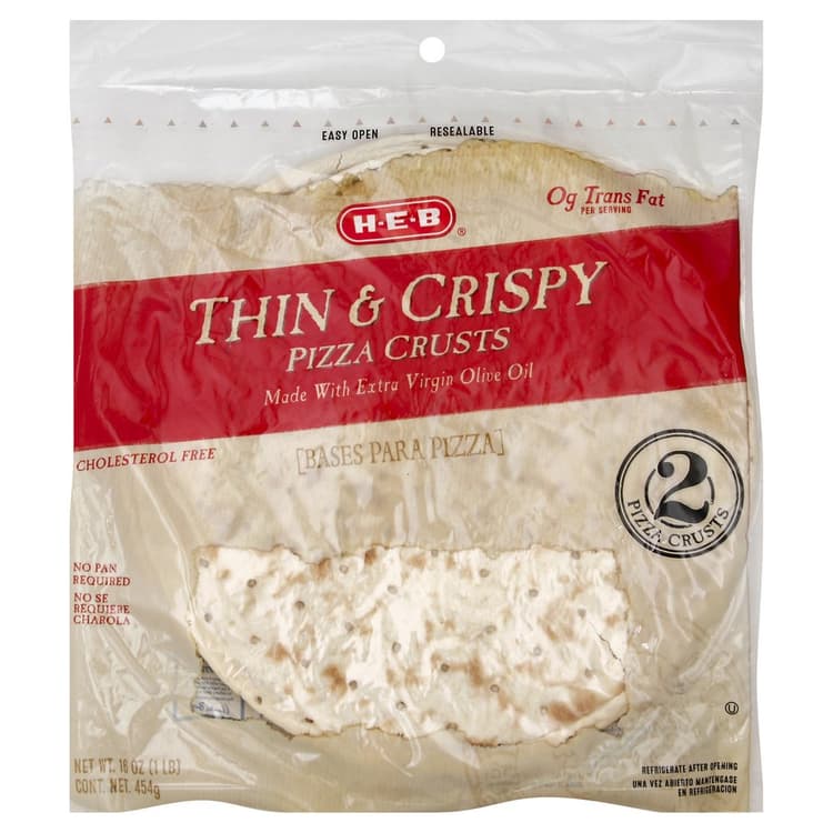 H-E-B Traditional Thin And Crispy Pizza Crusts