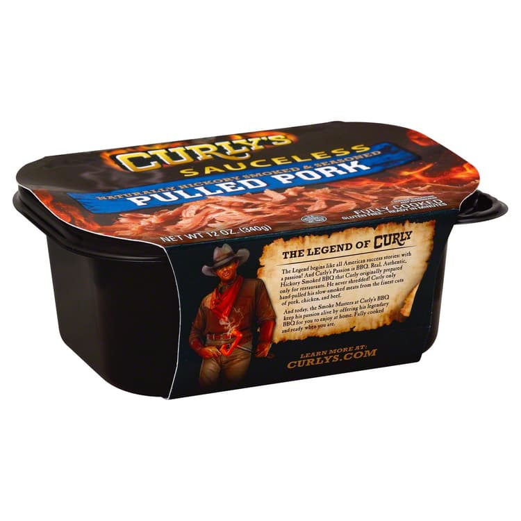 Curly'S Sauceless Hickory Smoked And Seasoned Pulled Pork