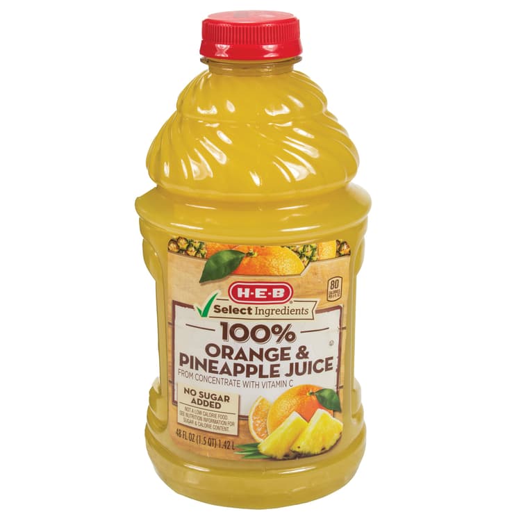 H-E-B No Sugar Added 100% Orange & Pineapple Juice