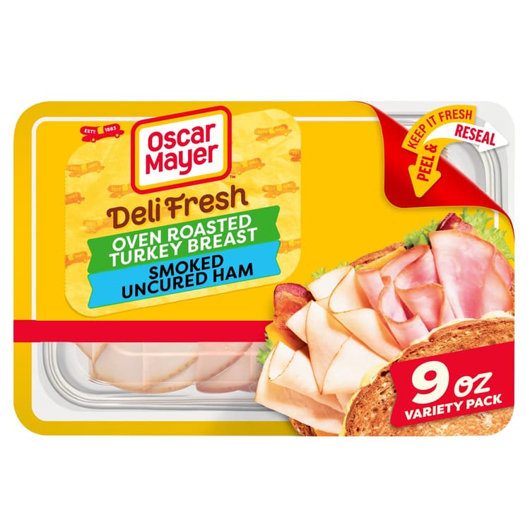 Oscar Mayer Deli Fresh Oven Roasted Turkey Breast & Smoked Uncured Ham Sliced Lunch Meat - Variety