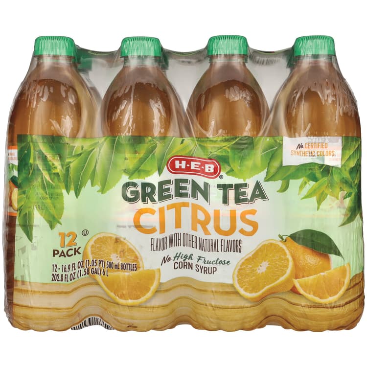 H-E-B Citrus Green Tea Bottles
