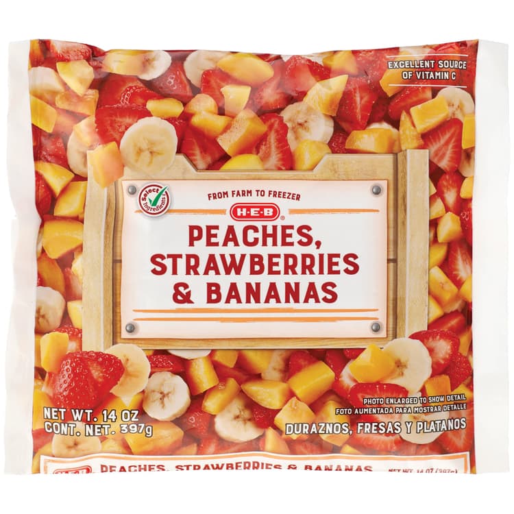 H-E-B No Sugar Added Peaches Strawberries And Bananas