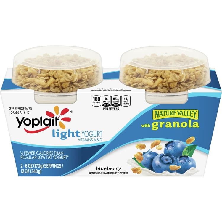 Yoplait Light Low-Fat Blueberry Yogurt With Nature Valley Granola