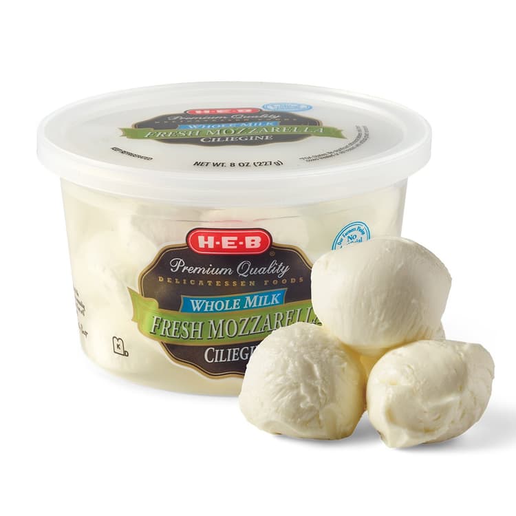 H-E-B Whole Milk Fresh Mozzarella Ciliegine
