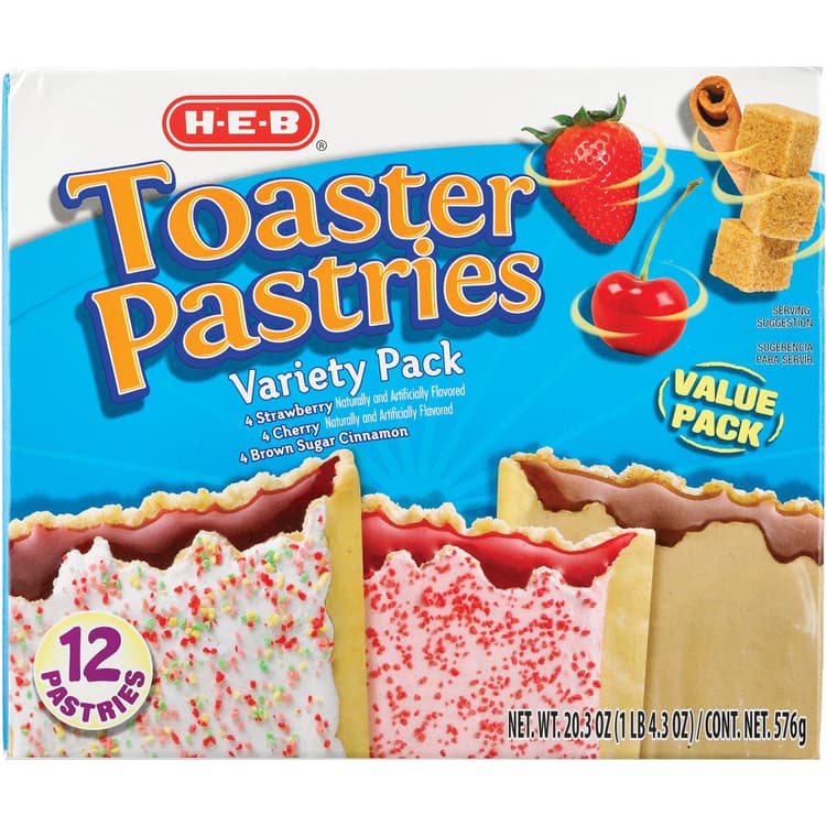 H-E-B Frosted Strawberry, Cherry & Brown Sugar Cinnamon Toaster Pastries - Value