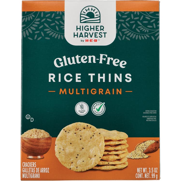 Higher Harvest By H-E-B Gluten-Free Rice Thins - Multigrain
