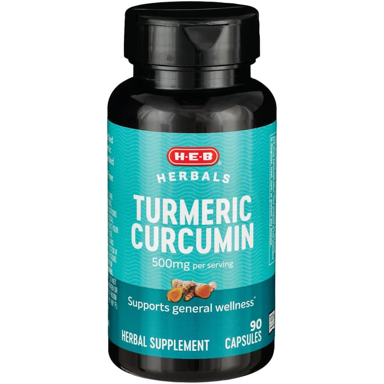 H-E-B Herbals Turmeric Curcumin Herbal Supplement 90 Capsules