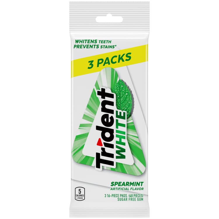 Trident White Spearmint Sugar Free Chewing Gum