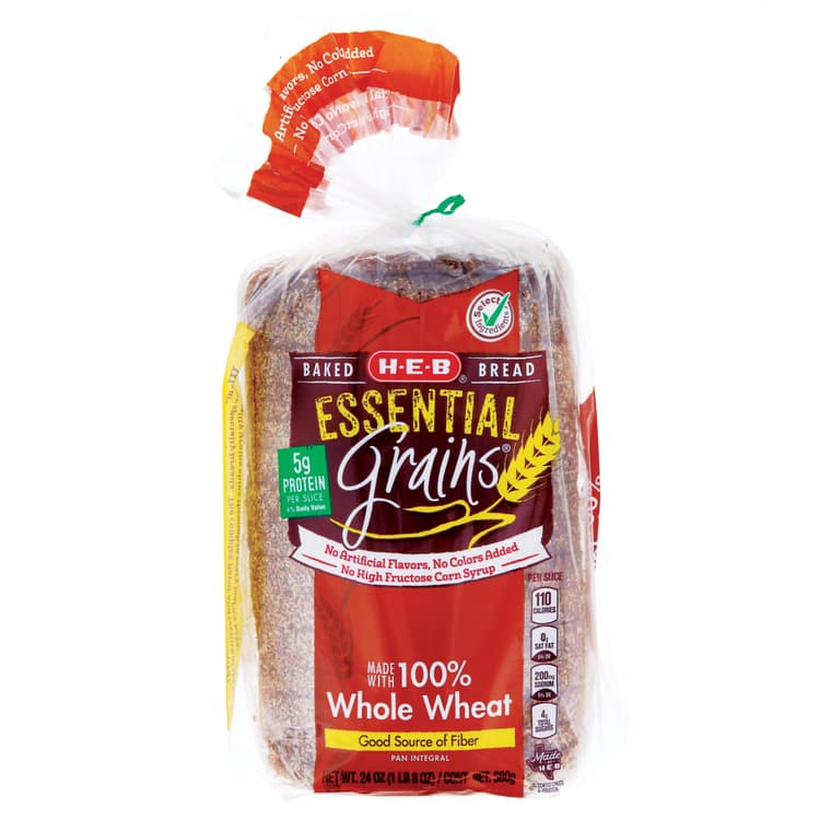 H-E-B Essential Grains 100% Whole Wheat Bread