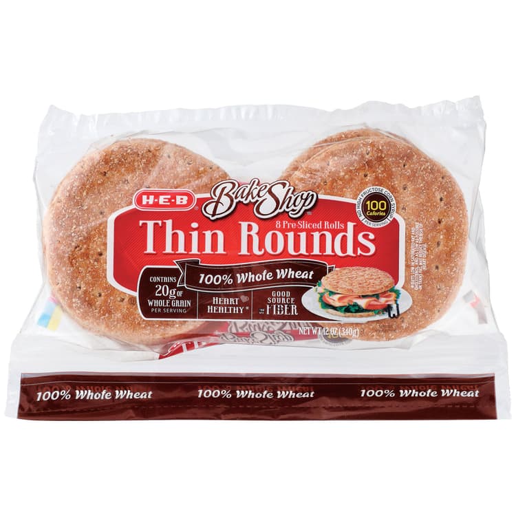 H-E-B Bake Shop 100% Whole Wheat Thin Rounds