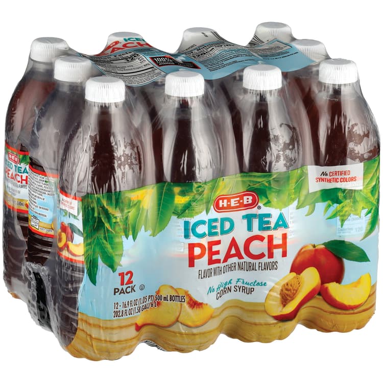 H-E-B Peach Iced Tea Bottles