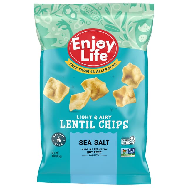 Is it Mushroom Free? Enjoy Life Sea Salt Lentil Chips, Dairy Free Chips