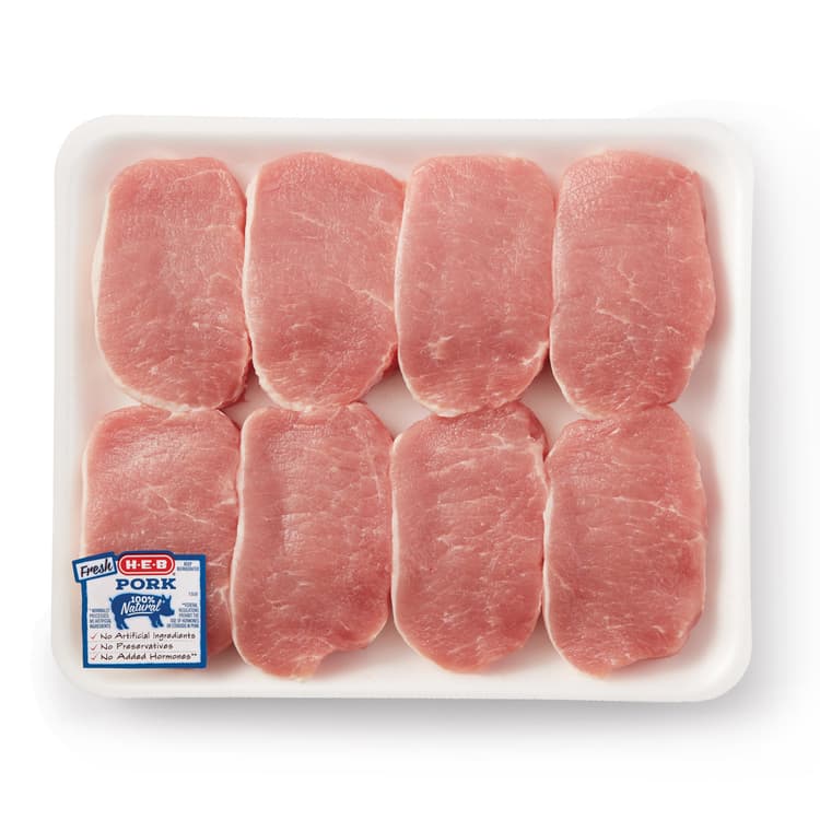 H-E-B Boneless Center Loin Pork Chops, Thick Cut – Value