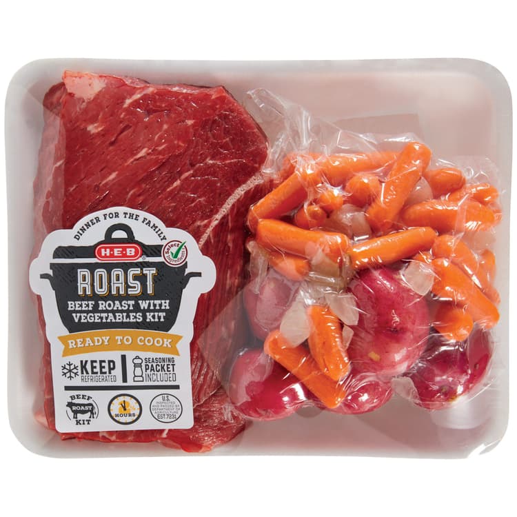H-E-B Beef Shoulder Roast & Vegetables Kit